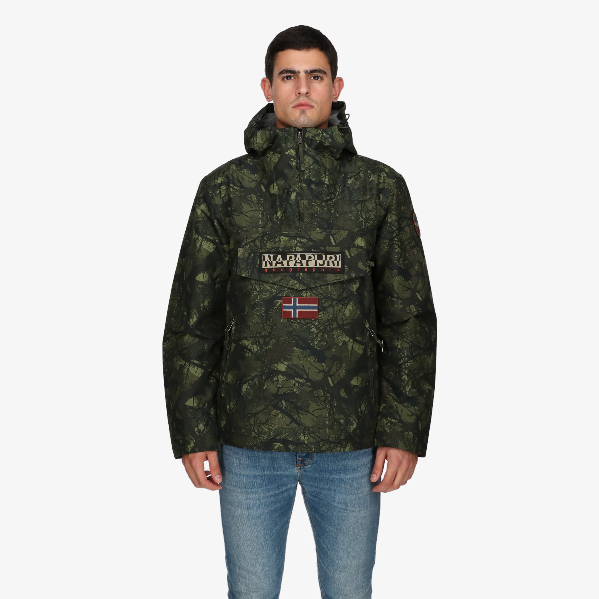 NAPAPIJRI JAKNA RAINFOREST PKT PRT 2 CAMO GREEN FBN 