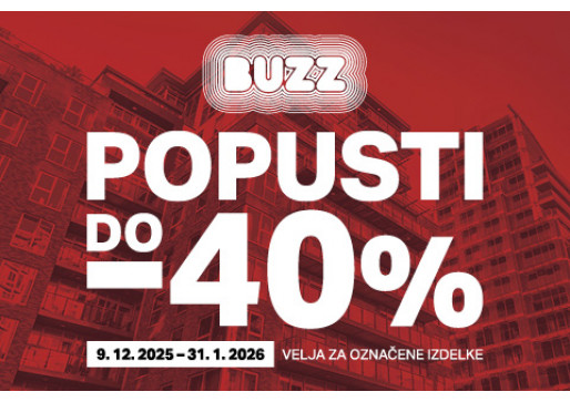 Popusti do -40% v BUZZ trgovinah