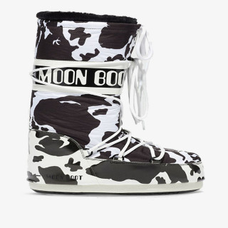 MOON BOOT ŠKORNJI MOON BOOT CLASSIC COW PRINTED BLACK/WHIT 