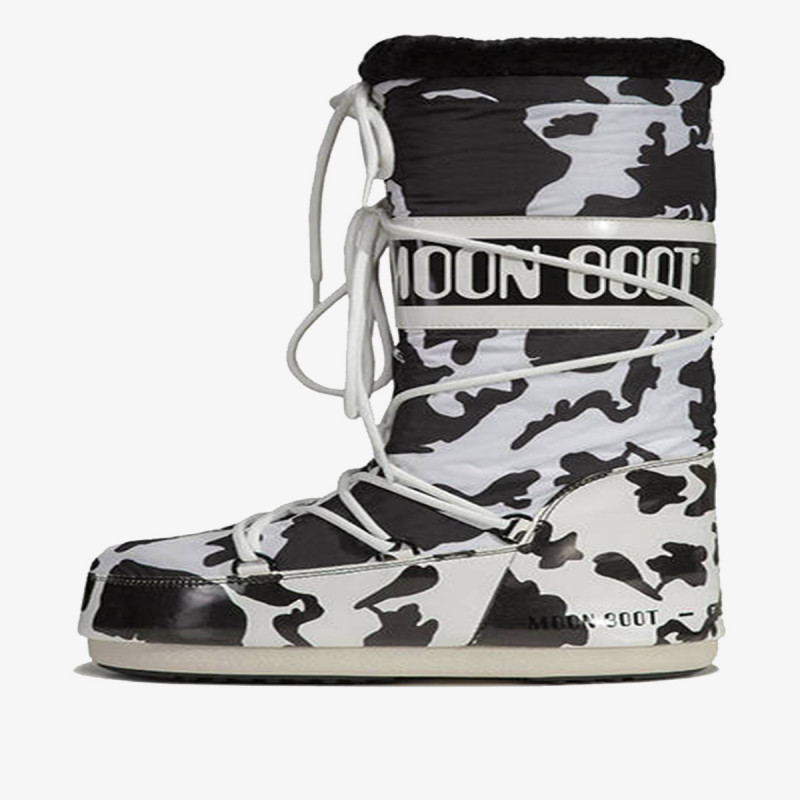MOON BOOT ŠKORNJI MOON BOOT CLASSIC COW PRINTED BLACK/WHIT 