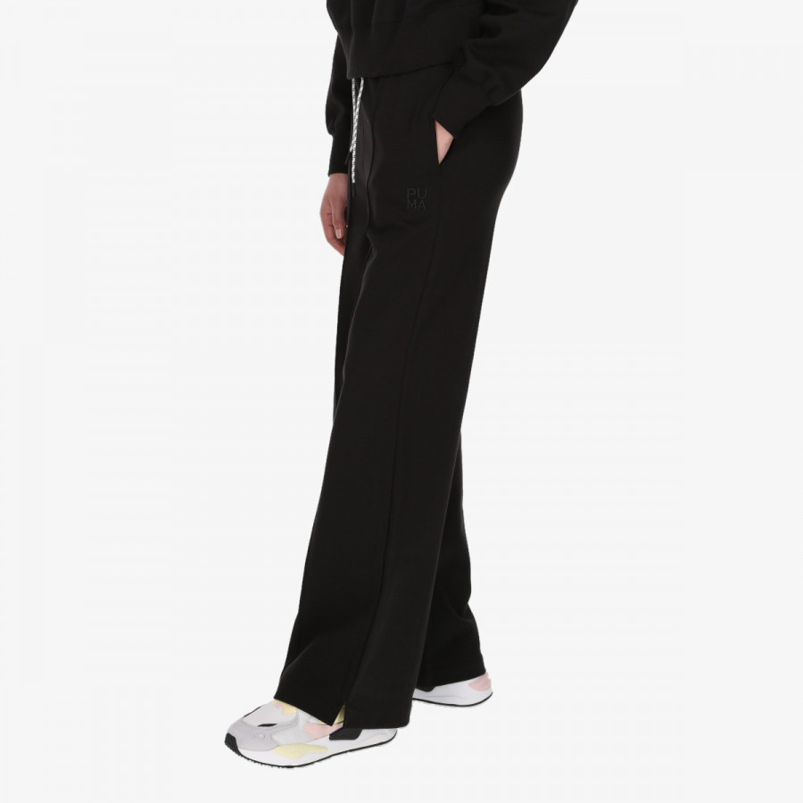 PUMA SPODNJI DELI Infuse Wide Leg Pants DK Puma Black 