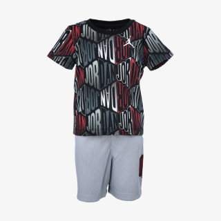 NIKE KRATKE HLAČE IN MAJICA JDB JORDAN RAG BLOCK AOP SHORT 