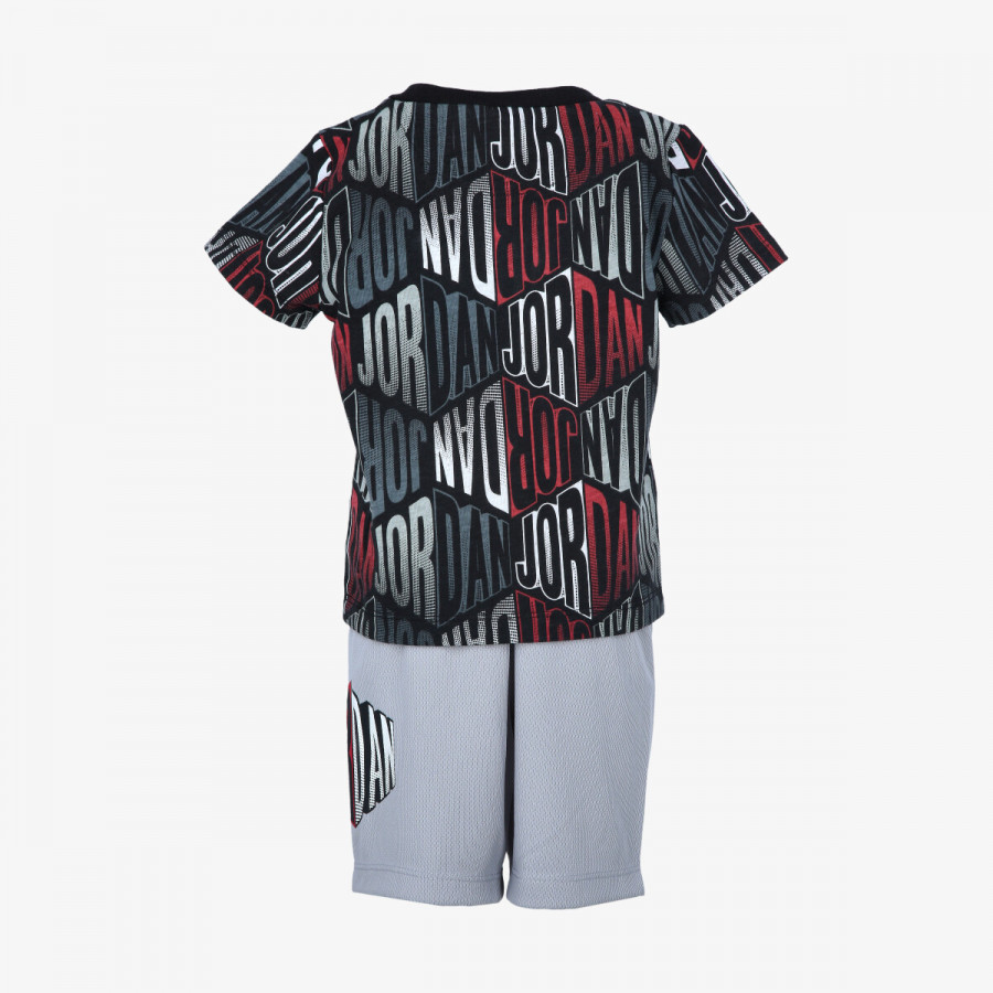 NIKE KRATKE HLAČE IN MAJICA JDB JORDAN RAG BLOCK AOP SHORT 