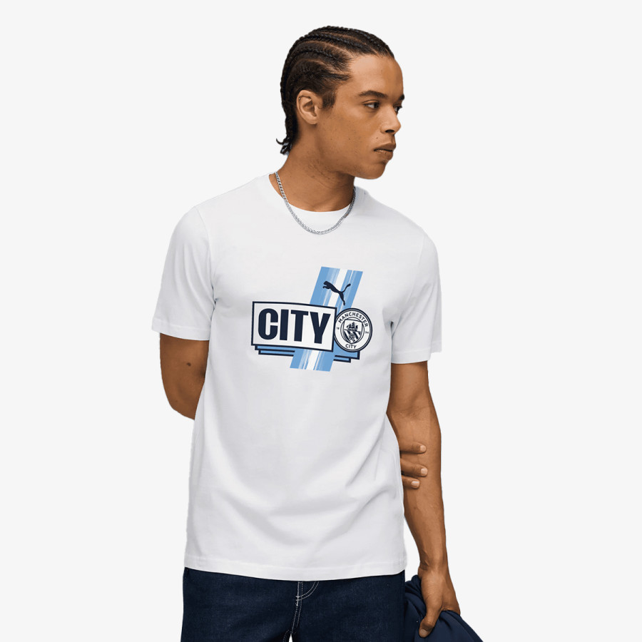 PUMA KRATKA MAJICA MCFC FtblCulture Tee Puma White-Team Lig 