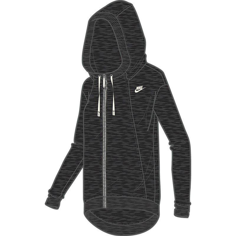 KAPUCAR 854961-032 W NSW GYM CLC HOODIE FZ 