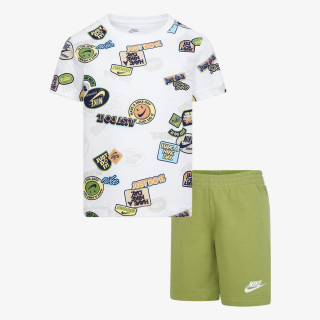 NIKE KRATKE HLAČE IN MAJICA NKB B NSW AOP FT SHORT SET 