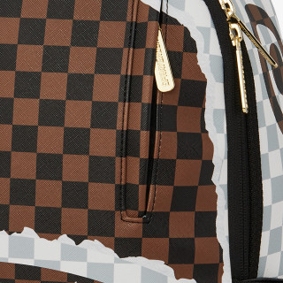 SPRAYGROUND Nahrbtnik CREAM AND BROWN TEAR CHECK BACKPACK 