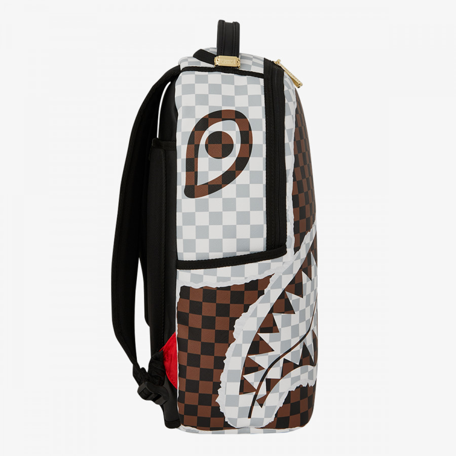 SPRAYGROUND Nahrbtnik CREAM AND BROWN TEAR CHECK BACKPACK 