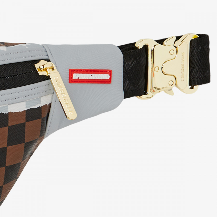 SPRAYGROUND Torbica CREAM AND BROWN TEAR CHECK CROSSBODY 