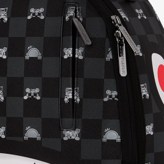 SPRAYGROUND Nahrbtnik GRAY PEEKING CHARACTER CHECK BACKPACK 