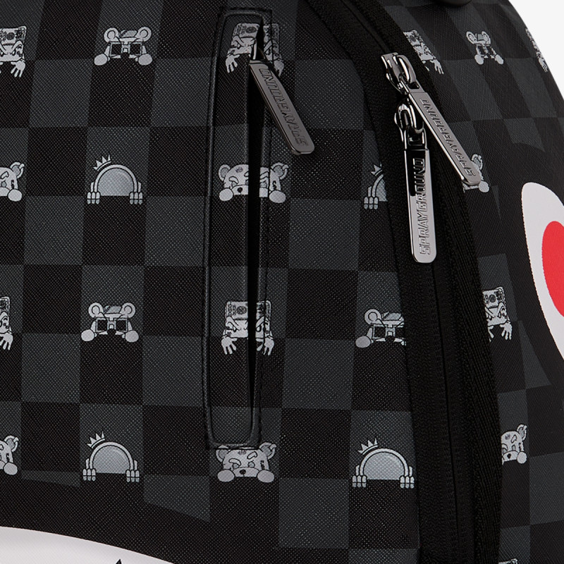 SPRAYGROUND Nahrbtnik GRAY PEEKING CHARACTER CHECK BACKPACK 