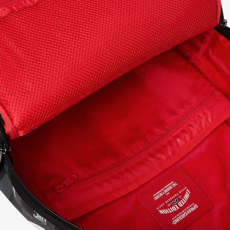 SPRAYGROUND Nahrbtnik GRAY PEEKING CHARACTER CHECK BACKPACK 