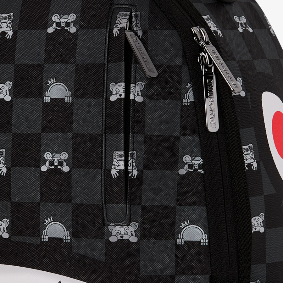 SPRAYGROUND Nahrbtnik GRAY PEEKING CHARACTER CHECK BACKPACK 