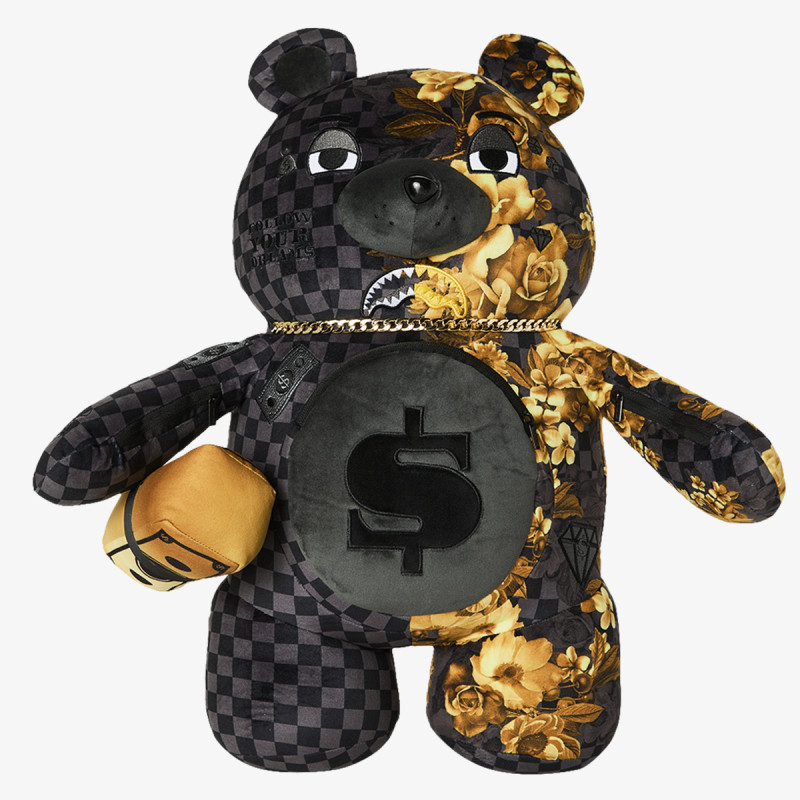SPRAYGROUND Nahrbtnik GOLD FLORAL REMIX MONEYBEAR BACKPACK 