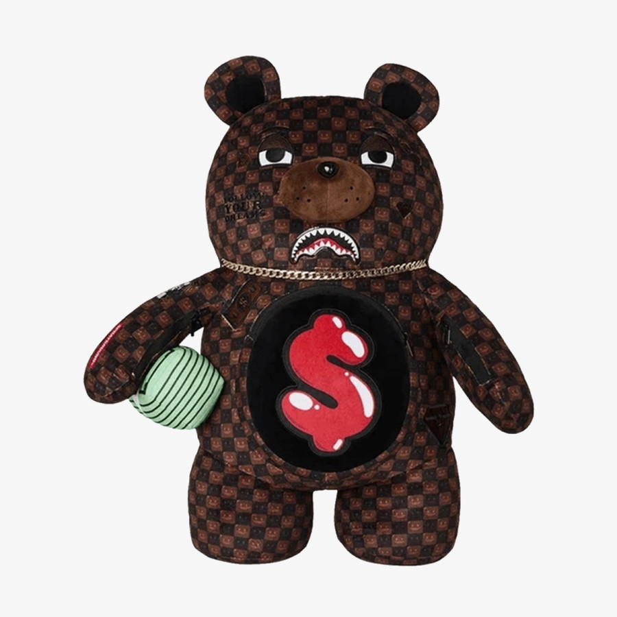 SPRAYGROUND Nahrbtnik SHARKS IN PARIS WTF BUBBLE BROWN CHECK M 
