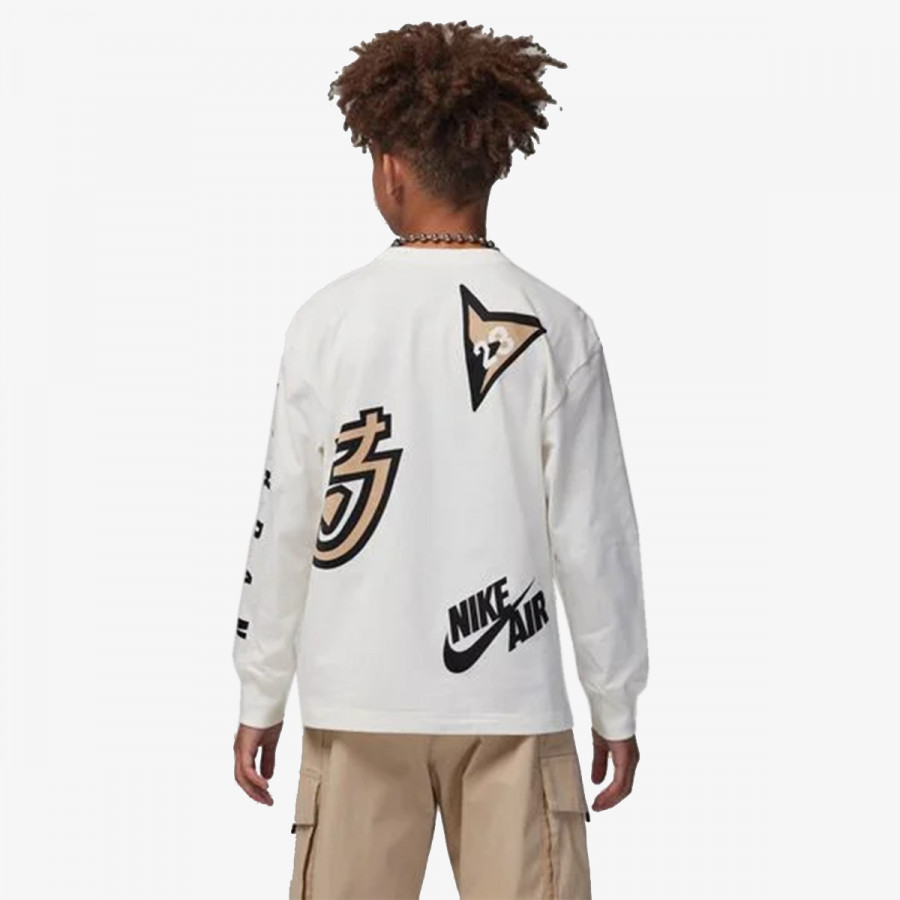 JORDAN MAJICA Z DOLGIMI ROKAVI JDB ALL OVER RETRO L/S TEE 
