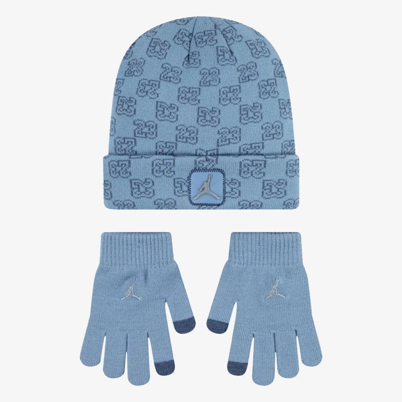 SET JAN MONOGRAM BEANIE SET 