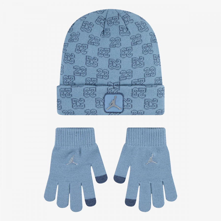 SET JAN MONOGRAM BEANIE SET 
