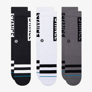 STANCE Nogavice A556C20OG3-BLW STANCE OG 3 PACK BLACKWHI 