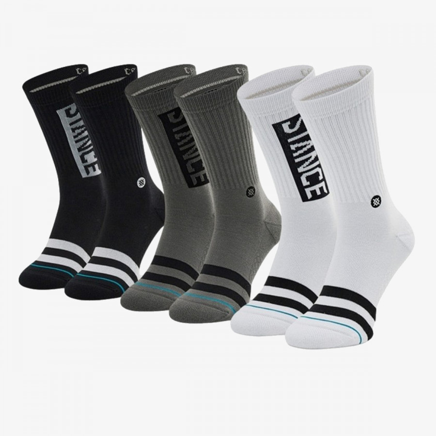 STANCE Nogavice A556C20OG3-BLW STANCE OG 3 PACK BLACKWHI 