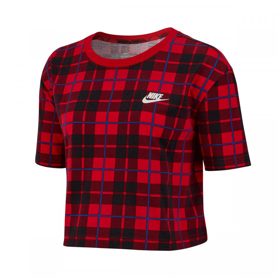 NIKE KRATKA MAJICA W NSW TEE FUTURA PLAID CROP 