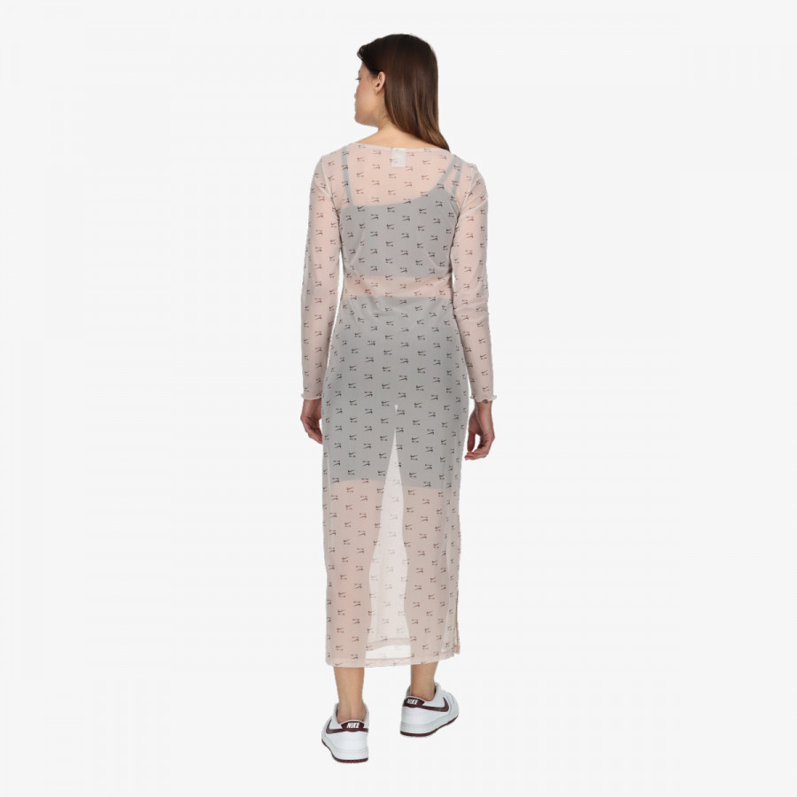 NIKE OBLEKA W NSW AIR AOP MESH LS DRESS 