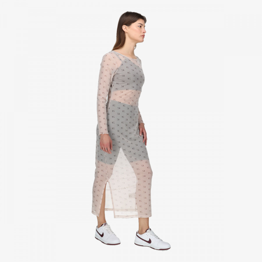 NIKE OBLEKA W NSW AIR AOP MESH LS DRESS 