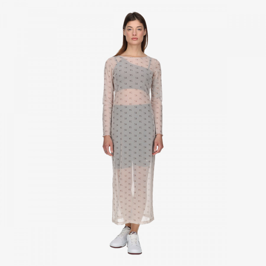 NIKE OBLEKA W NSW AIR AOP MESH LS DRESS 