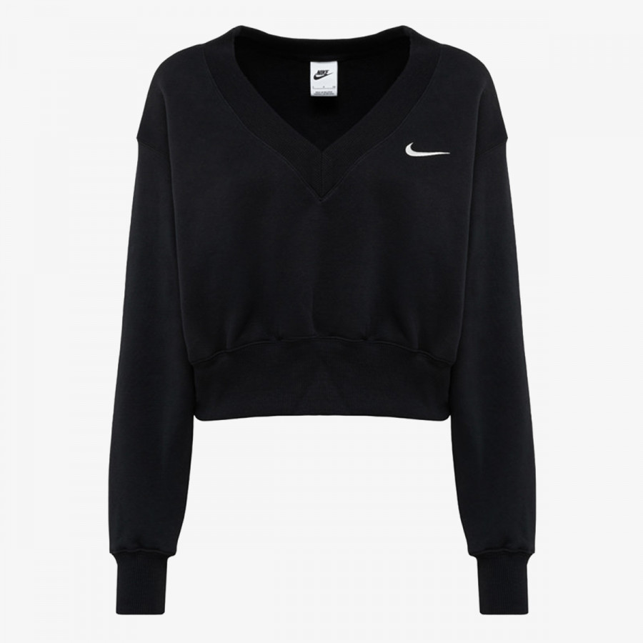 NIKE MAJICA Z DOLGIMI ROKAVI W NSW PHNX FLC CROP VNECK 