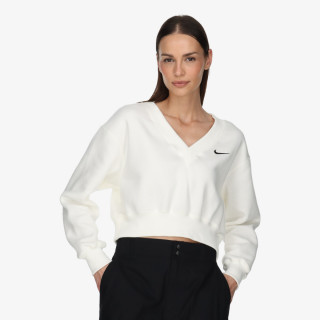 NIKE MAJICA Z DOLGIMI ROKAVI W NSW PHNX FLC CROP VNECK 