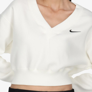 NIKE MAJICA Z DOLGIMI ROKAVI W NSW PHNX FLC CROP VNECK 