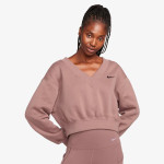 NIKE MAJICA Z DOLGIMI ROKAVI W NSW PHNX FLC CROP VNECK 