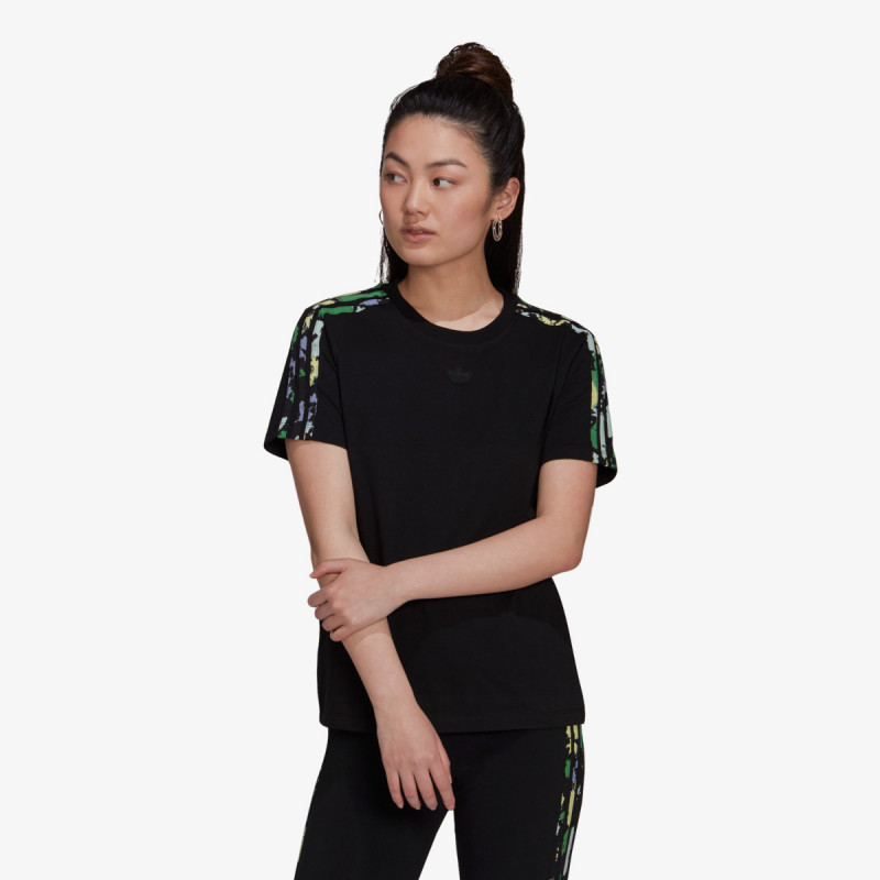 adidas KRATKA MAJICA FLORAL 3 STRIPES 