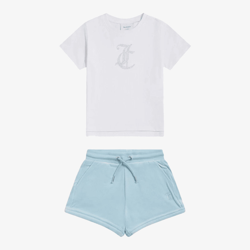 JUICY COUTURE TRENIRKA JC Logo Tee & Velour Short Set 
