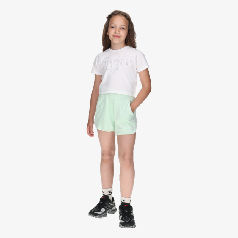 JUICY COUTURE TRENIRKA Shirred Waist Velour Short & Baby Tee Se 