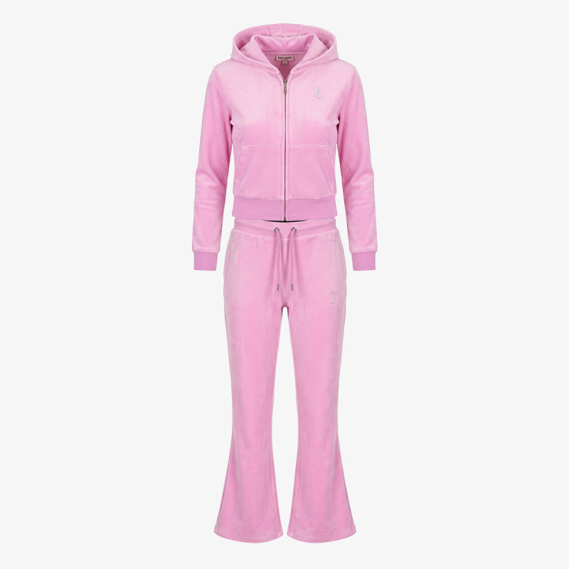 JUICY COUTURE TRENIRKA DIAMANTE VELOUR ZIP THROUGH & BOOTCUT JO 