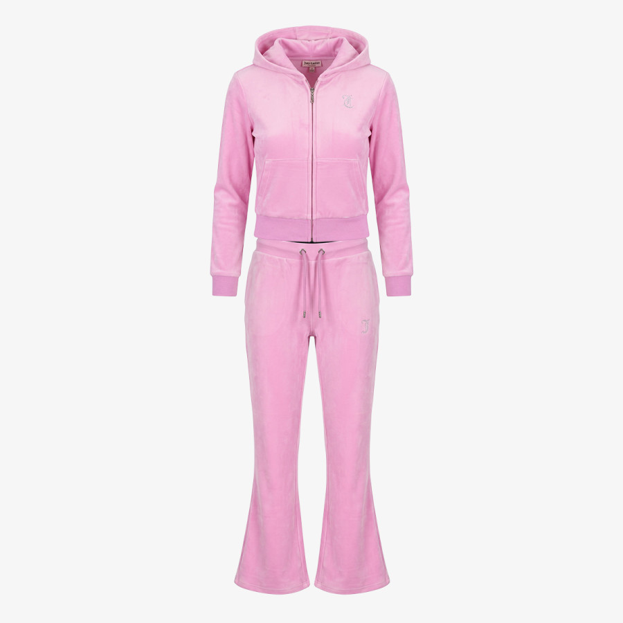 JUICY COUTURE TRENIRKA DIAMANTE VELOUR ZIP THROUGH & BOOTCUT JO 