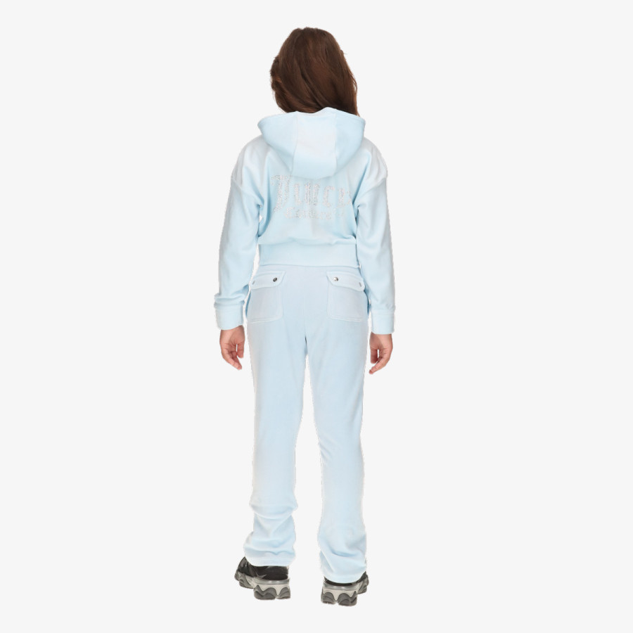 JUICY COUTURE TRENIRKA Cropped Velour Diamante Zip Thru & Bootc 