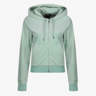 JUICY COUTURE KAPUCAR ZIP THROUGH HOODIE WITH  ZIP PULL &  JC 