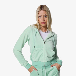 JUICY COUTURE KAPUCAR ZIP THROUGH HOODIE WITH  ZIP PULL &  JC 