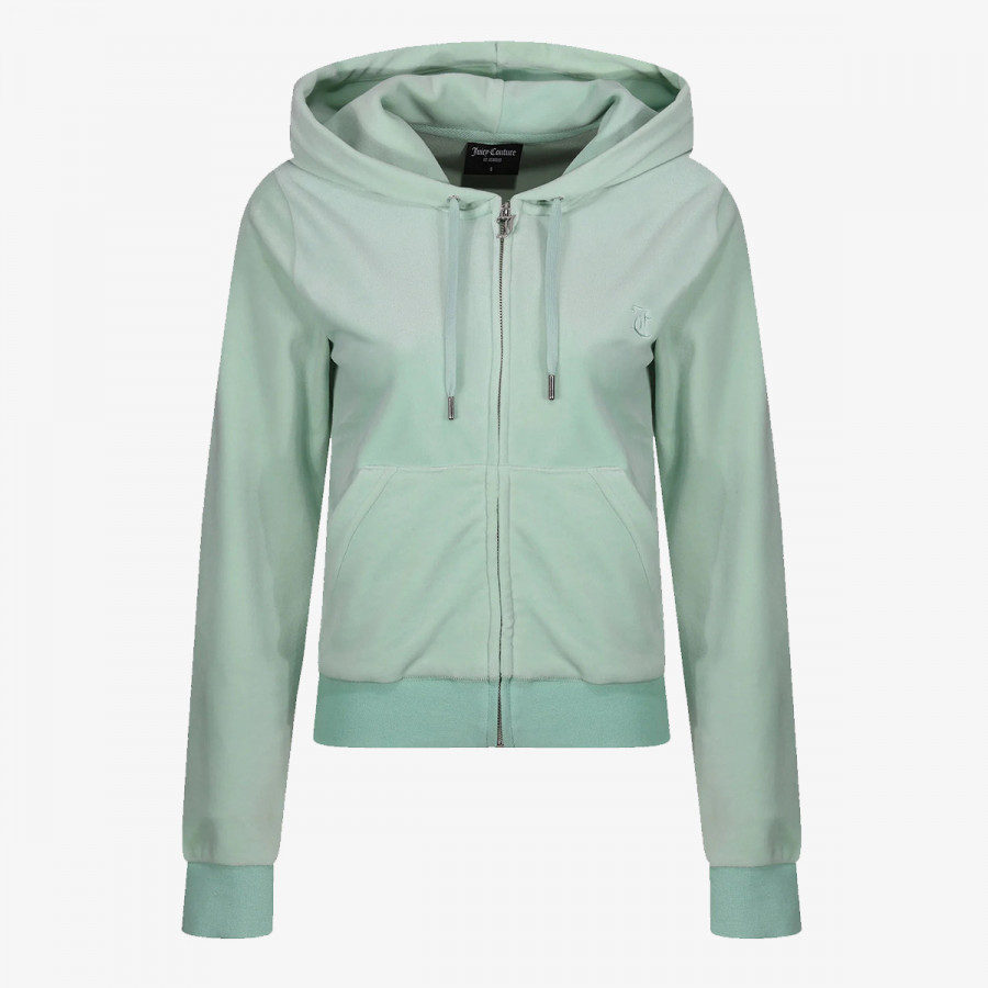 JUICY COUTURE KAPUCAR ZIP THROUGH HOODIE WITH  ZIP PULL &  JC 