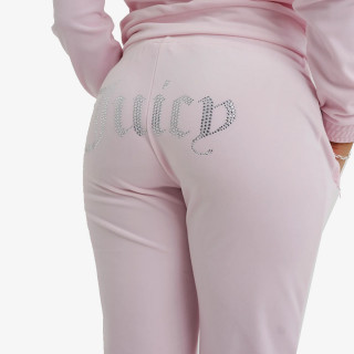 JUICY COUTURE SPODNJI DELI TRENIRKE VELOUR TRACK PANT WITH DIAMANTE BRANDIN 