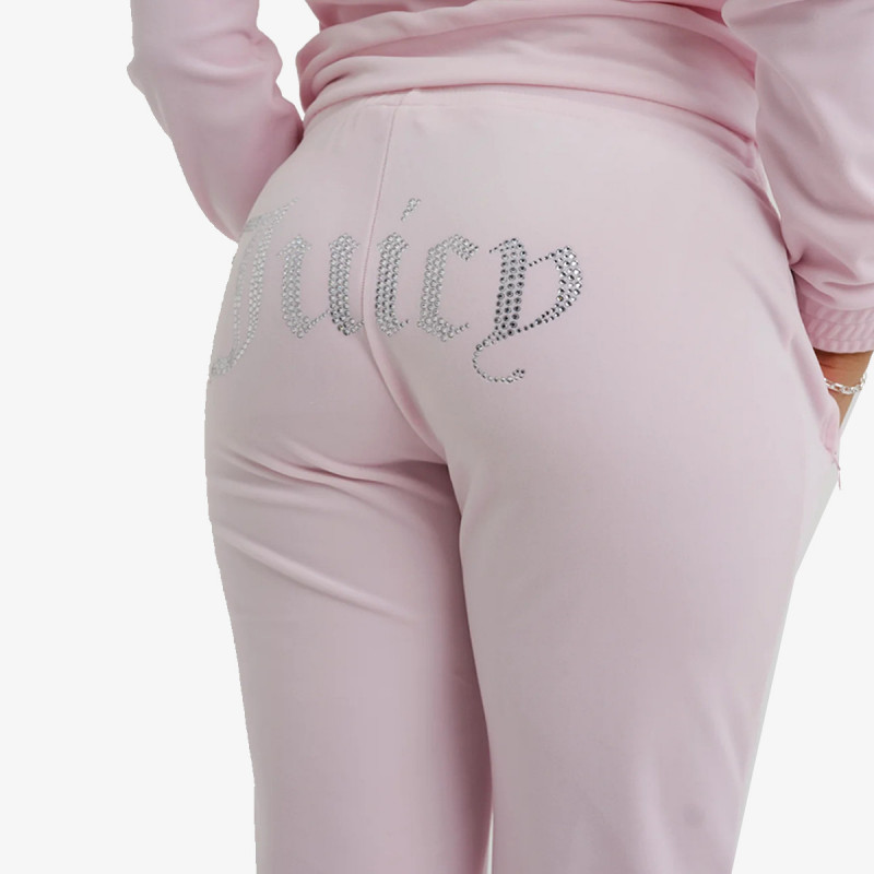JUICY COUTURE SPODNJI DELI TRENIRKE VELOUR TRACK PANT WITH DIAMANTE BRANDIN 