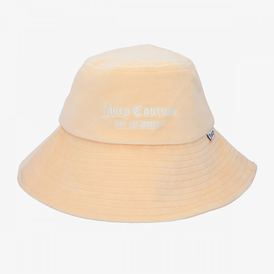 JUICY COUTURE KAPE VELOUR LONG BRIM BUCKET HAT 