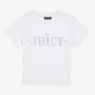 JUICY COUTURE KRATKA MAJICA FITTED T-SHIRT WITH RODEO JUICY DIAMANTE 