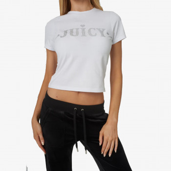 JUICY COUTURE KRATKA MAJICA JUICY COUTURE KRATKA MAJICA FITTED T-SHIRT WITH RODEO JUICY DIAMANTE 