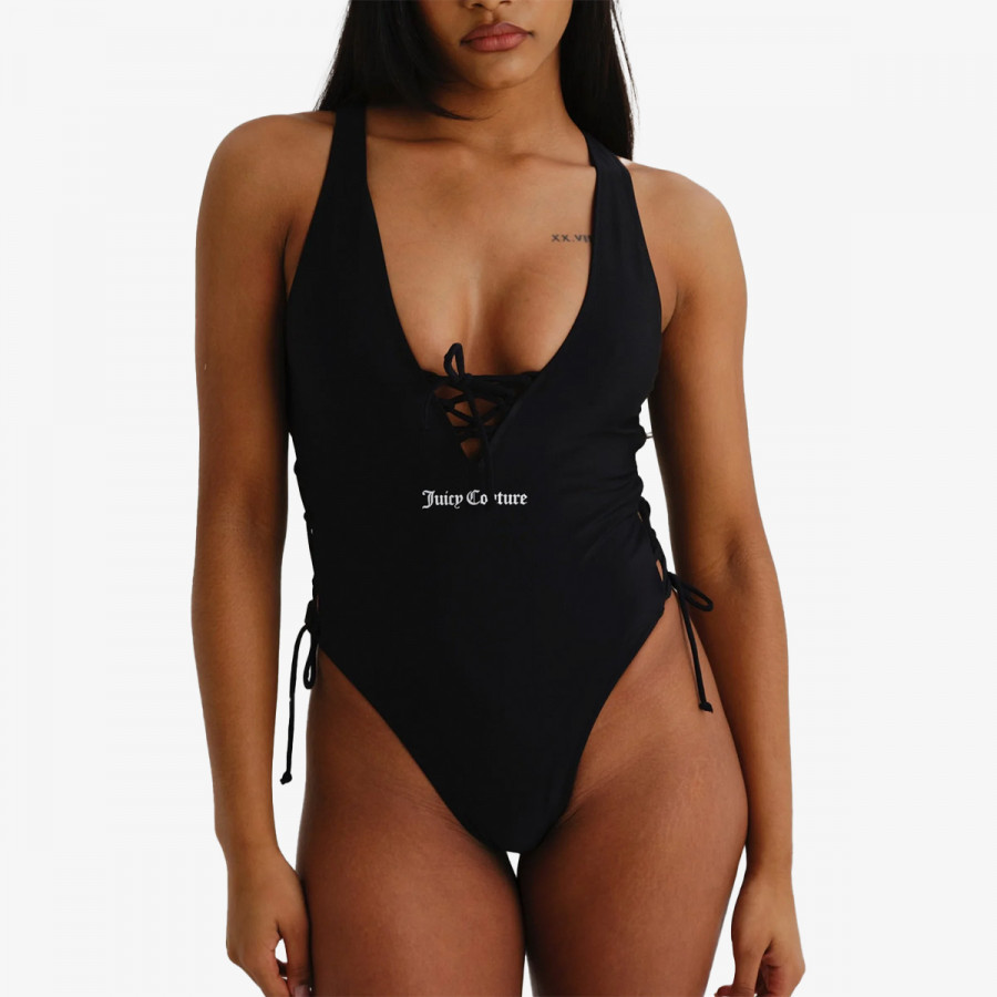 JUICY COUTURE ENODELNE KOPALKE ONE PIECE SWIMSUIT WITH LATTICE DETAIL 