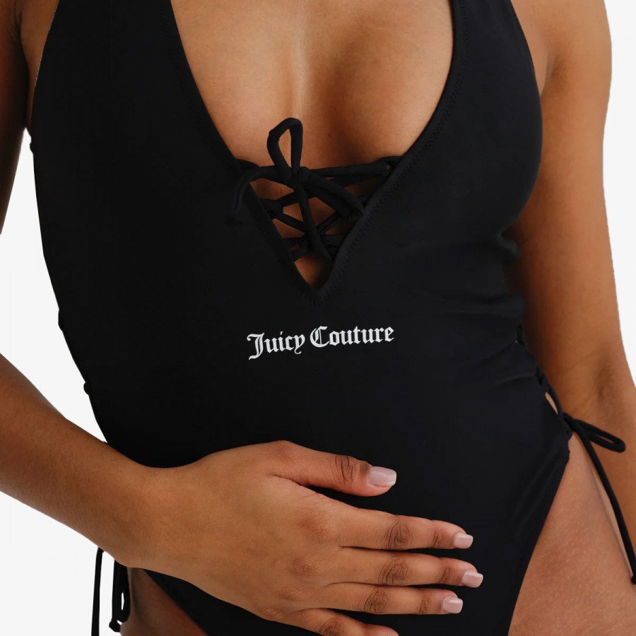 JUICY COUTURE ENODELNE KOPALKE ONE PIECE SWIMSUIT WITH LATTICE DETAIL 