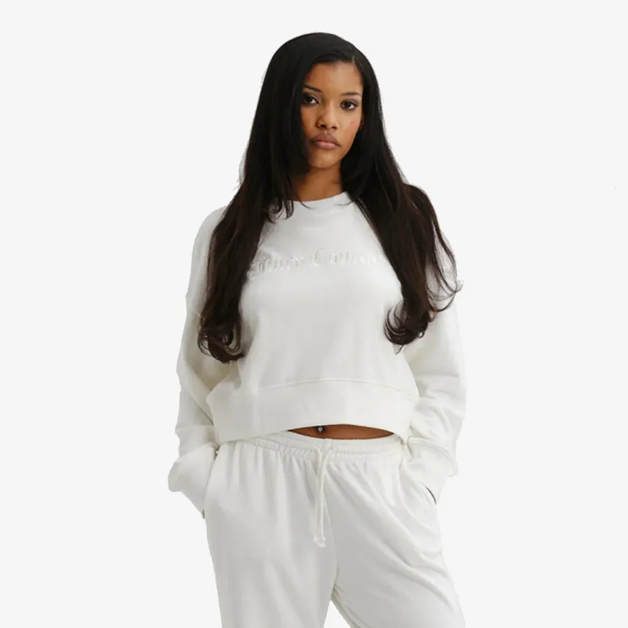 JUICY COUTURE Kapucar COSY FLEECE LOOSE FITTED CREW NECK JUMPE 