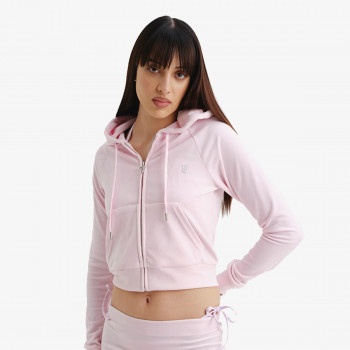 JUICY COUTURE KAPUCAR JUICY COUTURE KAPUCAR CLASSIC VELOUR HOODIE WITH JUICY  LOGO 